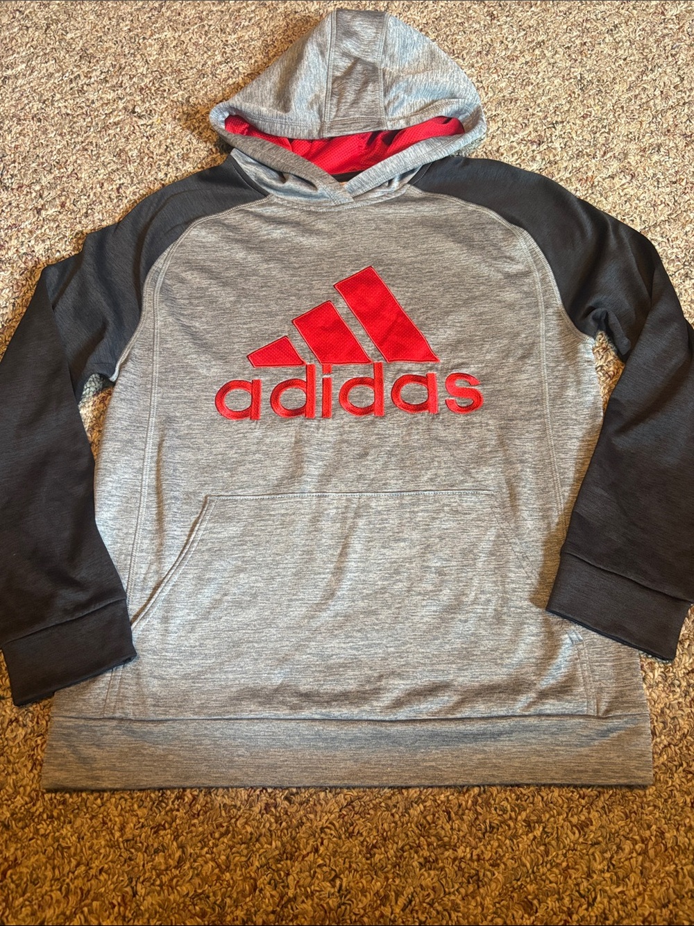 adidas XL 18/20 Gray Red Black Hoodie